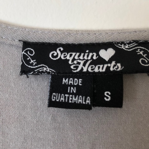 Sequin Hearts Grey Dress with Sequins - Picture 5 of 6